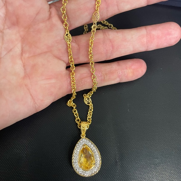 DeLatori by ALOR Citrine Necklace with Box - Picture 10 of 15